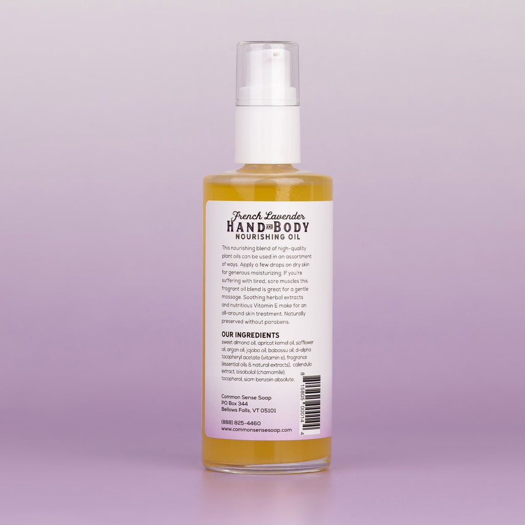 Hand & Body Oil, French Lavender - 4 oz