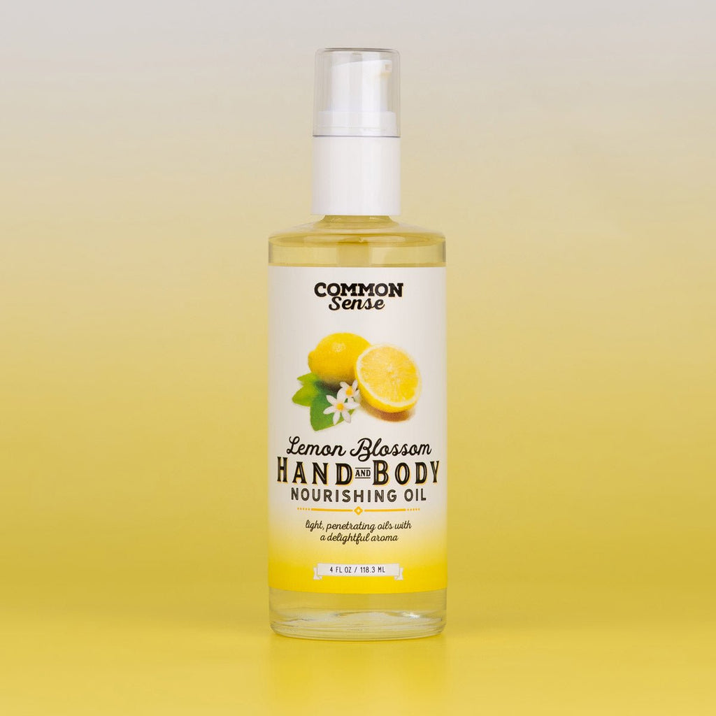Hand & Body Oil, Lemon Blossom - 4 oz - Common Sense Soap