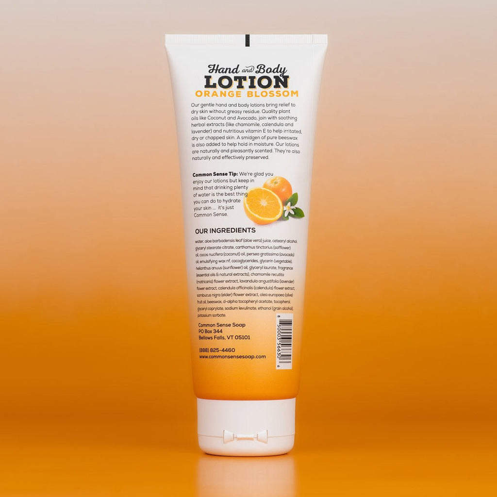 Orange Blossom Lotion - 8 oz tube - Common Sense Soap